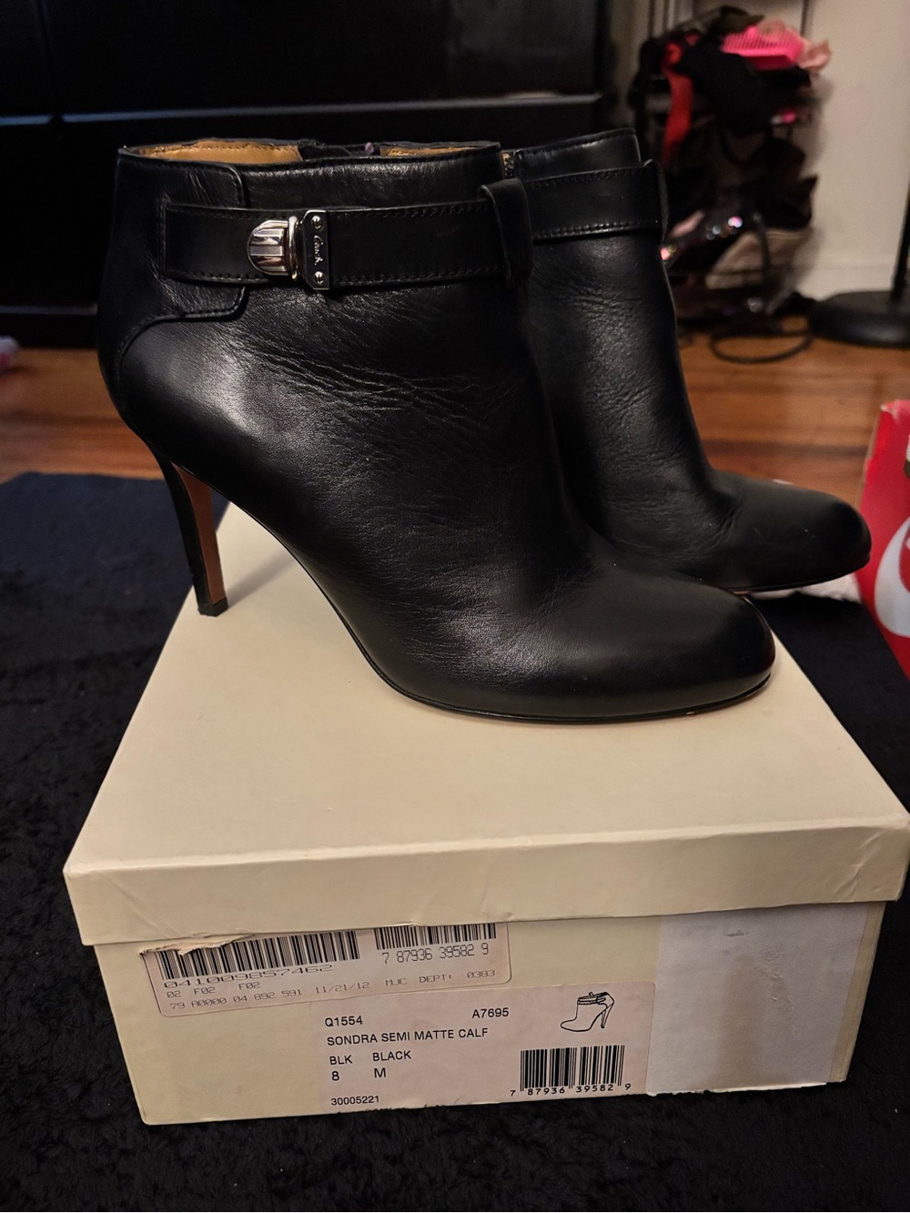 Coach Sondra Semi Matte Calf Ankle Boot - Black
